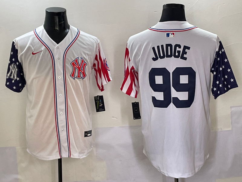 Men 2025 MLB New York Yankees 99 Judge white jersey style 2